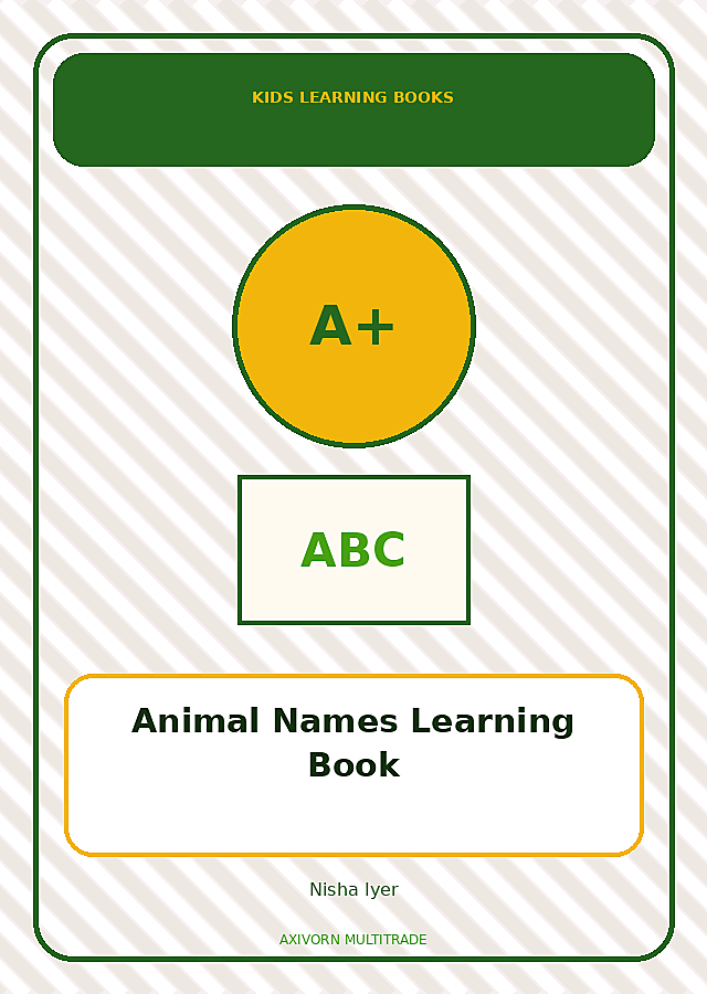 Animal Names Learning Book book cover